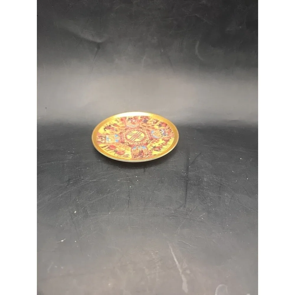 Vintage The Silk Road Porcelain Gold Decorated Kazakhstan Mini Plate